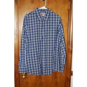 Wrangler jeans Co Size 3x Blue Plaid button down 100% Cotton
